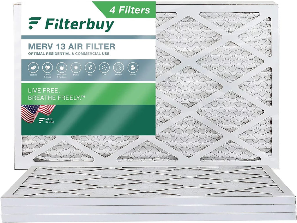 Filterbuy 10x24x1  13 Pleated   Furnace Air Filters (4-Pack)