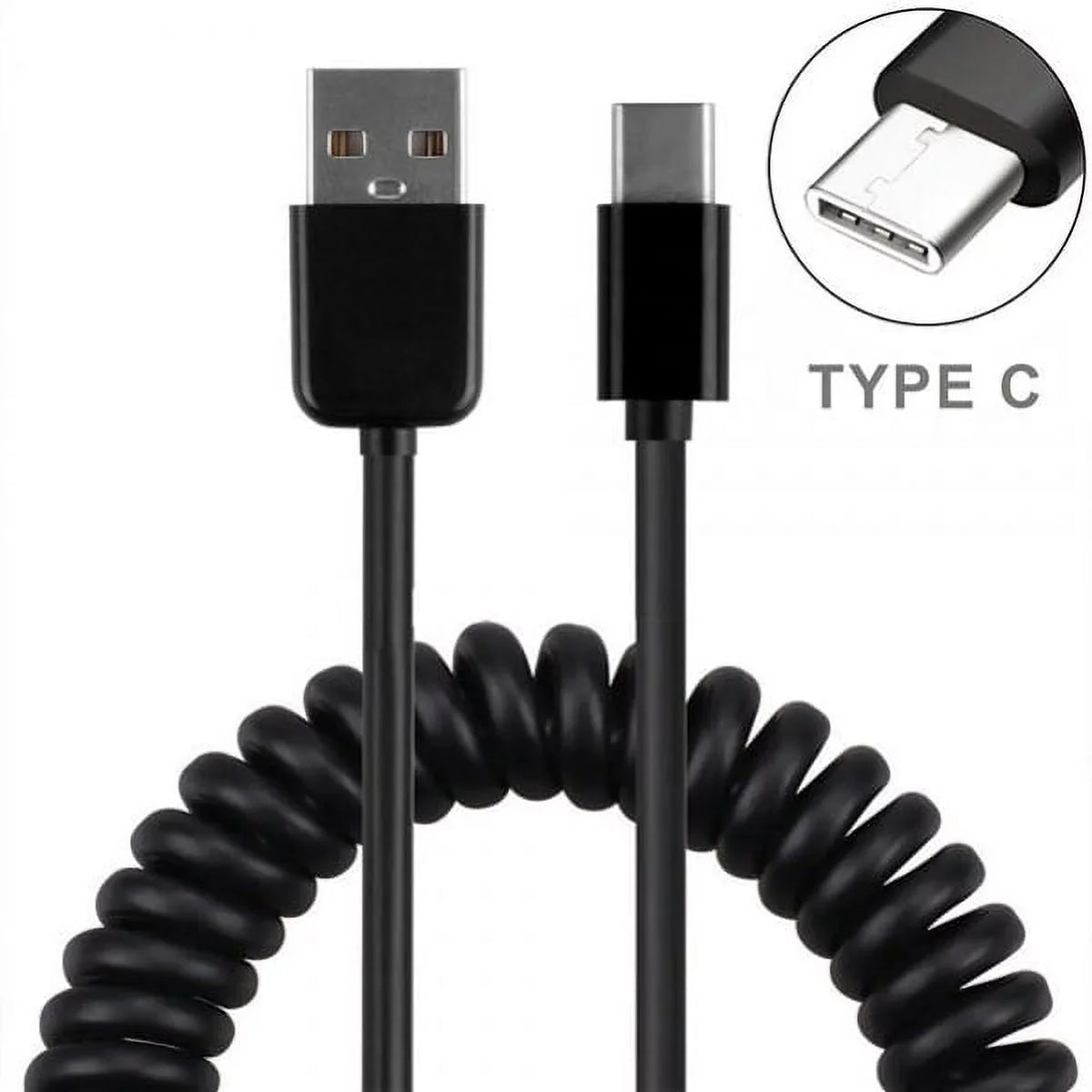 Type- Coiled  Cable w 2-Port  36W Fast Car Charger  for Samsung Galaxy Tab  9.7  Plus, + , S10e  Plus active 5G Note 9 8 10 Plus    A10e - Sonim