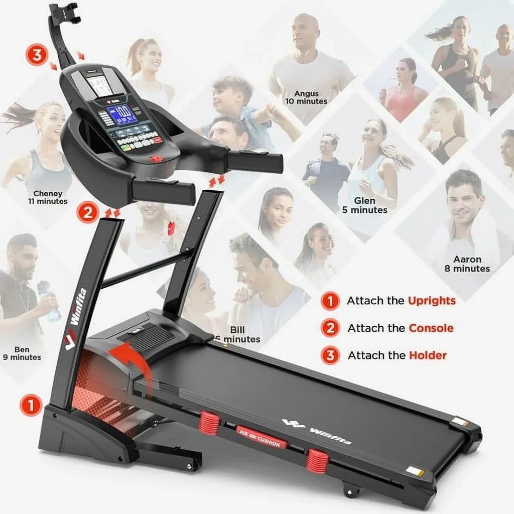 Famistar 4.5HP Folding Treadmill Clearance for Home with 15% Auto Incline 300  Capacity Up to 10MPH Speed Running Machine