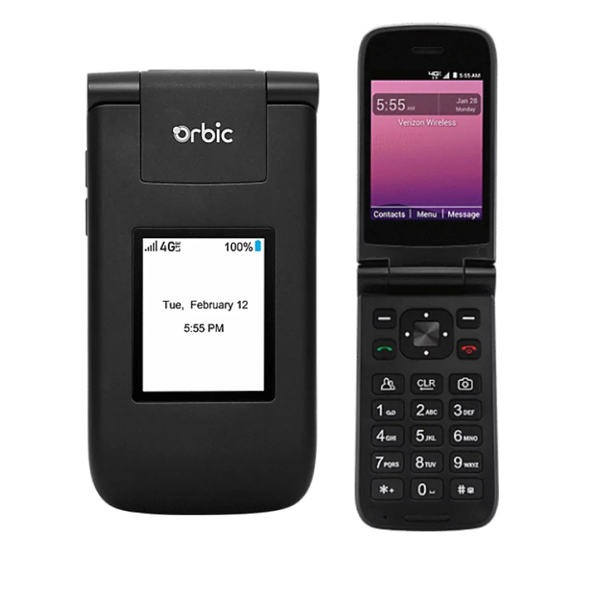Restored Orbic Journey  Verizon Unlocked Postpaid/Prepaid 4G  Flip Phone 2MP Camera 2210L - Black (Refurbished)