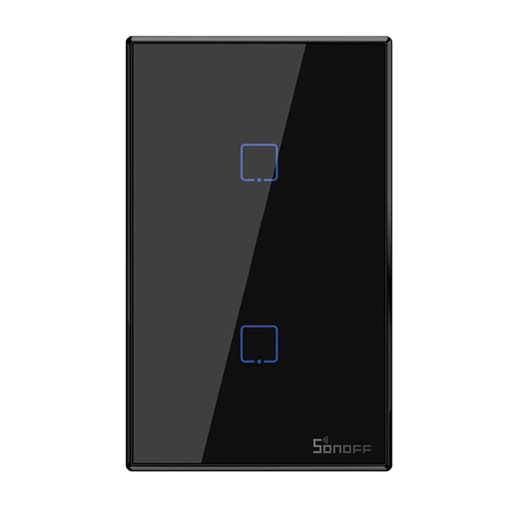 '- 2 Gang Smart WiFi Wall Light Switch 433Mhz  Remote Control /Touch Control Timer  Standard Panel Smart Switch Compatible with Google Home/Nest & Alexa