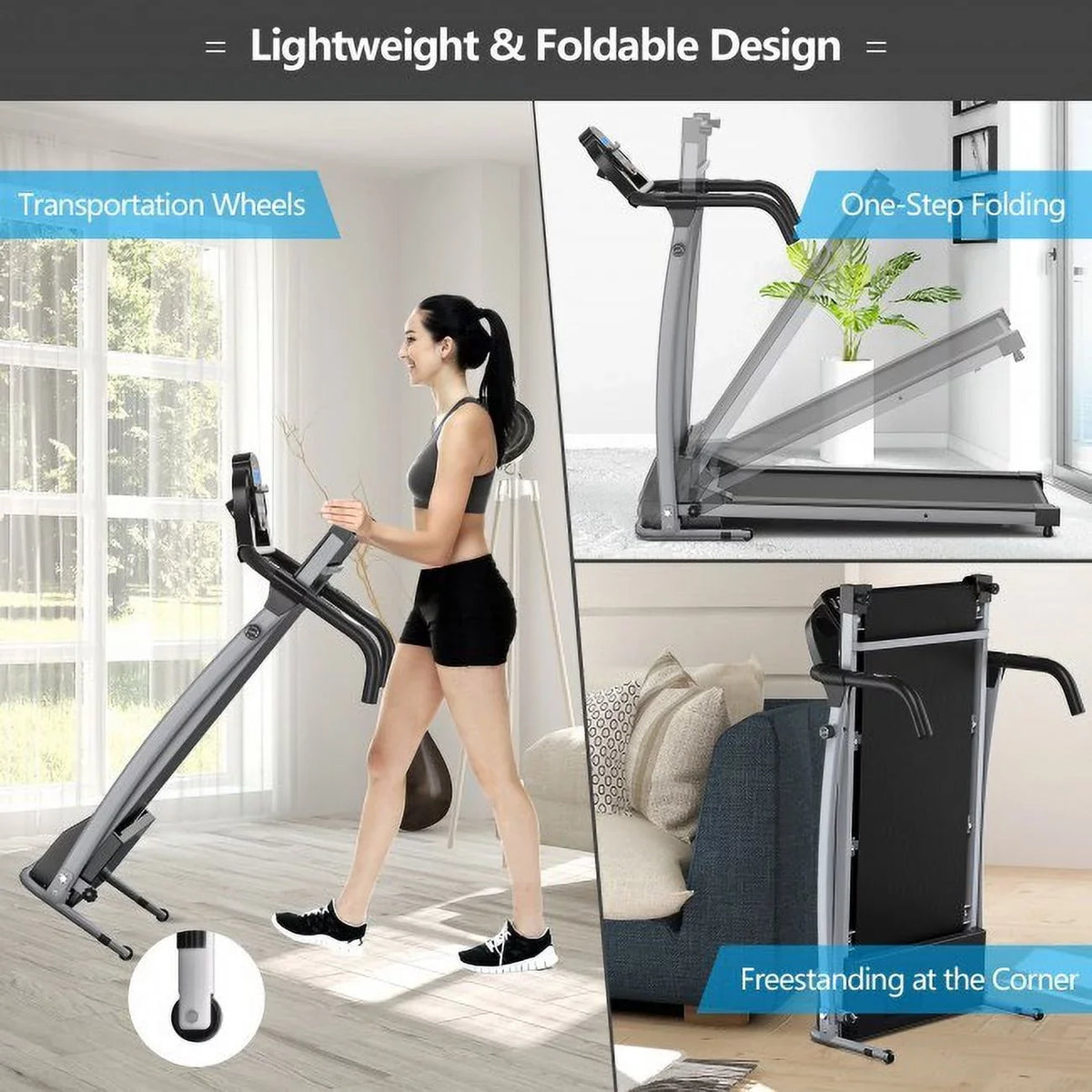 Compact Electric Folding Treadmill Level  Display Up Your Fitness Routine