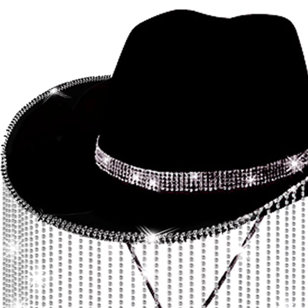 Segolike Cowboy Hat Men Cowgirl Hat Sun Protection Lightweight with Chin Strap Unisex Sunhat Sun Hat for Camping Street Beach Festivals Backpacking Black