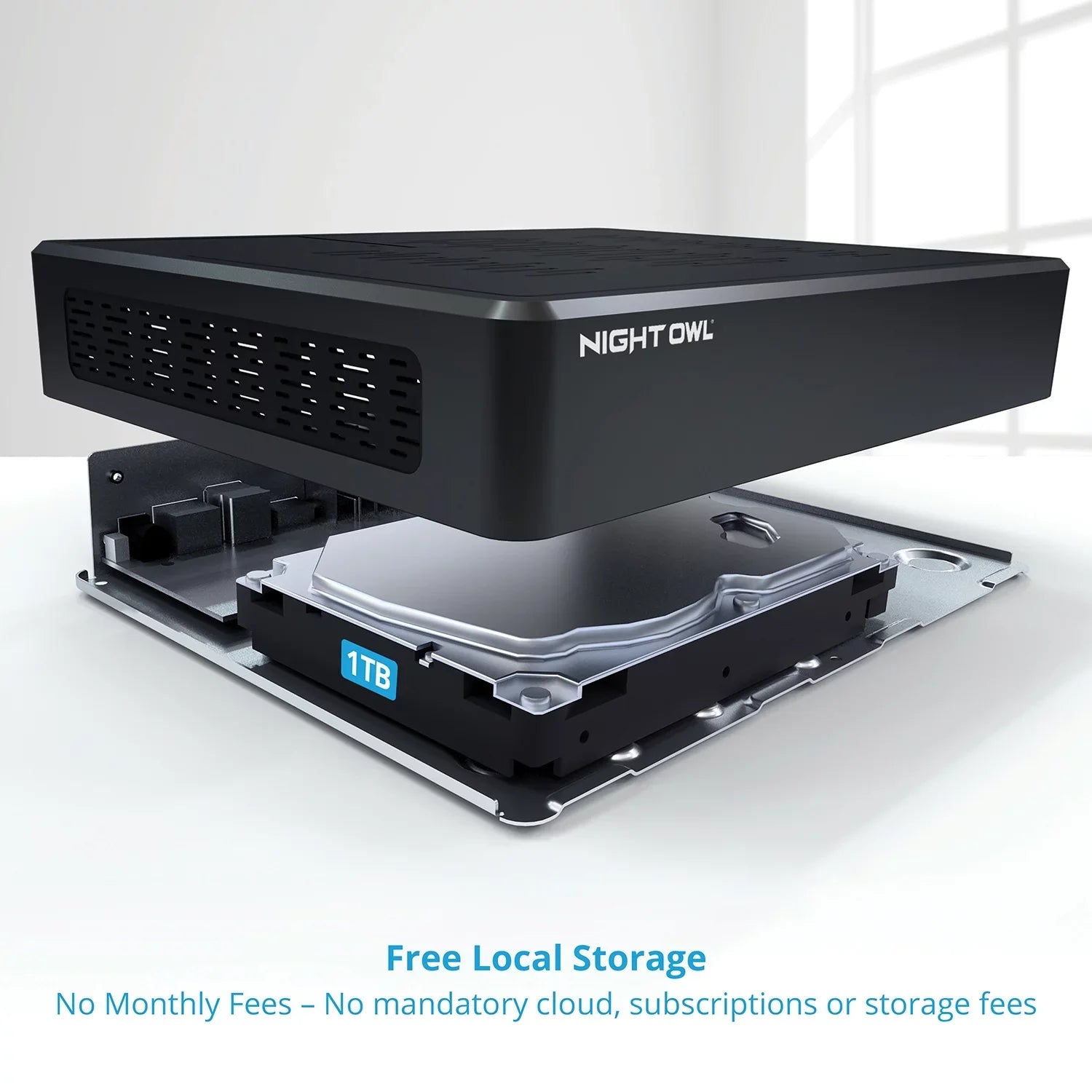 Night Owl Bluetooth 8 Channel  with 1TB Hard Drive, and 4 Wired 1080p  Spotlight Security Cameras, Outdoor,  Connector