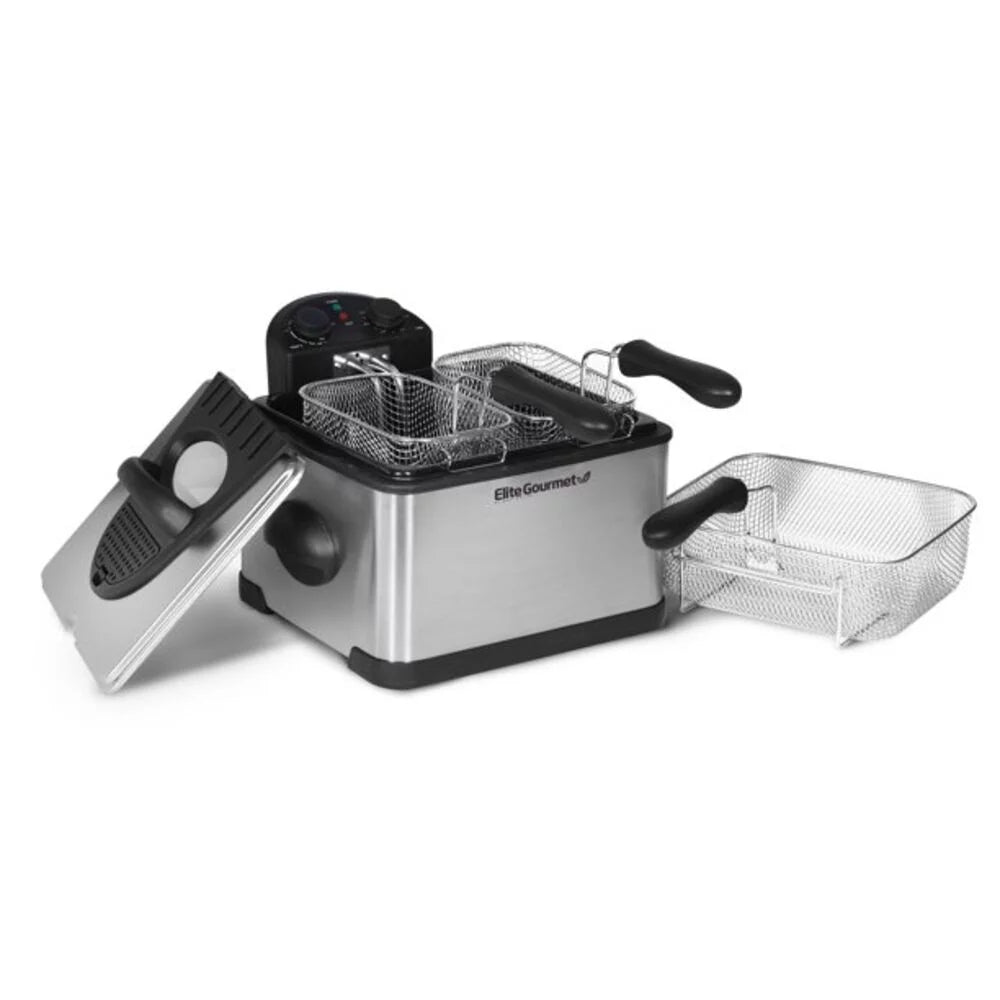 Elite Platinum 4Qt. Dual Deep Fryer with 3 baskets -401T