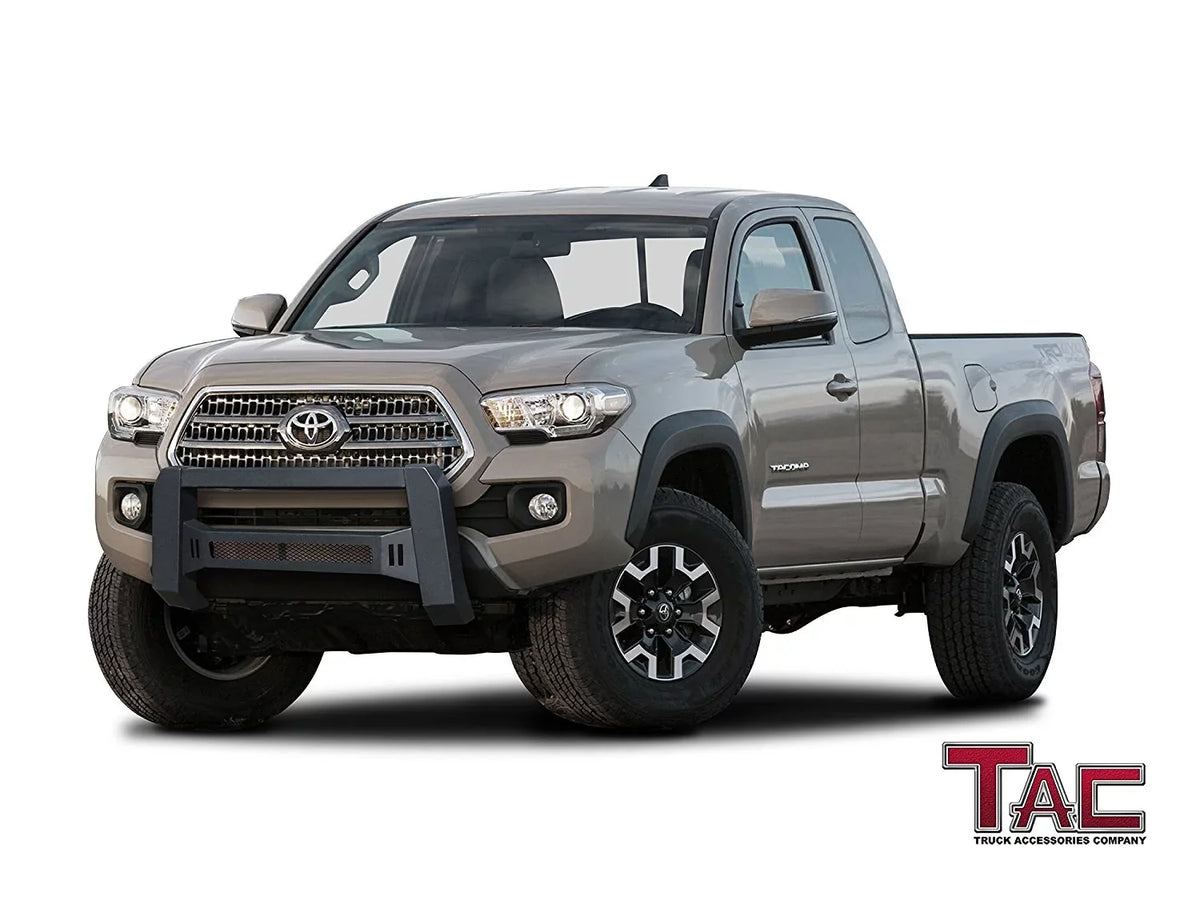 Modular Bull Bar Compatible with 2005-2023 Toyota Tacoma Pickup Truck Fine Textured Black (Predator Mesh Version)