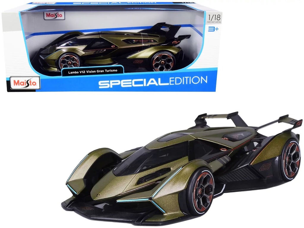 Lamborghini  Vision Gran Turismo Matt Green Metallic 1/18 Diecast Model Car by Maisto