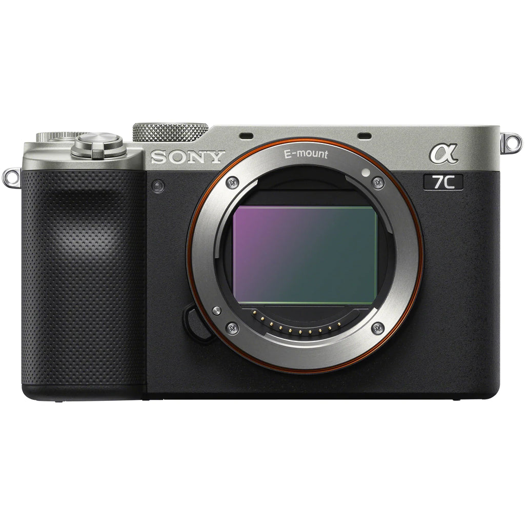 Sony a7C Mirrorless Full Frame Camera Body Silver -7C/ Bundle with Sigma 30mm .4   Contemporary Lens 302965 + Deco Gear Bag + Extra Battery & Dual Charger + 64GB Card +Tripod & Accessories