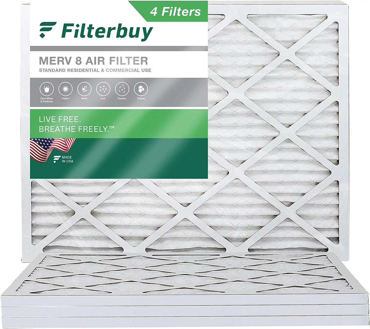 Filterbuy 16x21.5x1  8 Pleated   Furnace Air Filters (4-Pack)