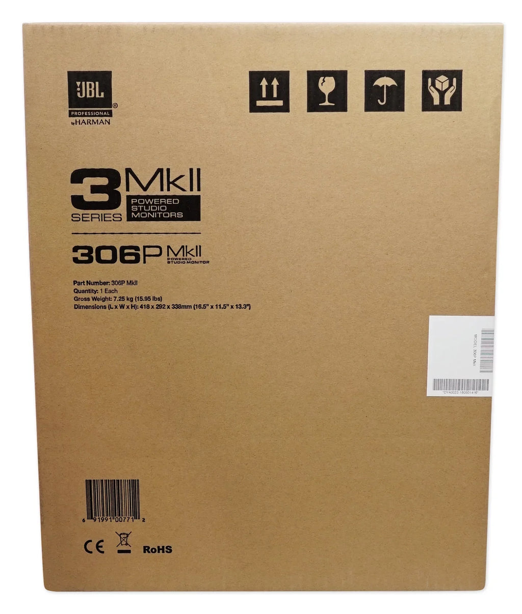 2)  306P MkII 6" 2-Way Powered Studio Monitors Speakers+10" Active Subwoofer