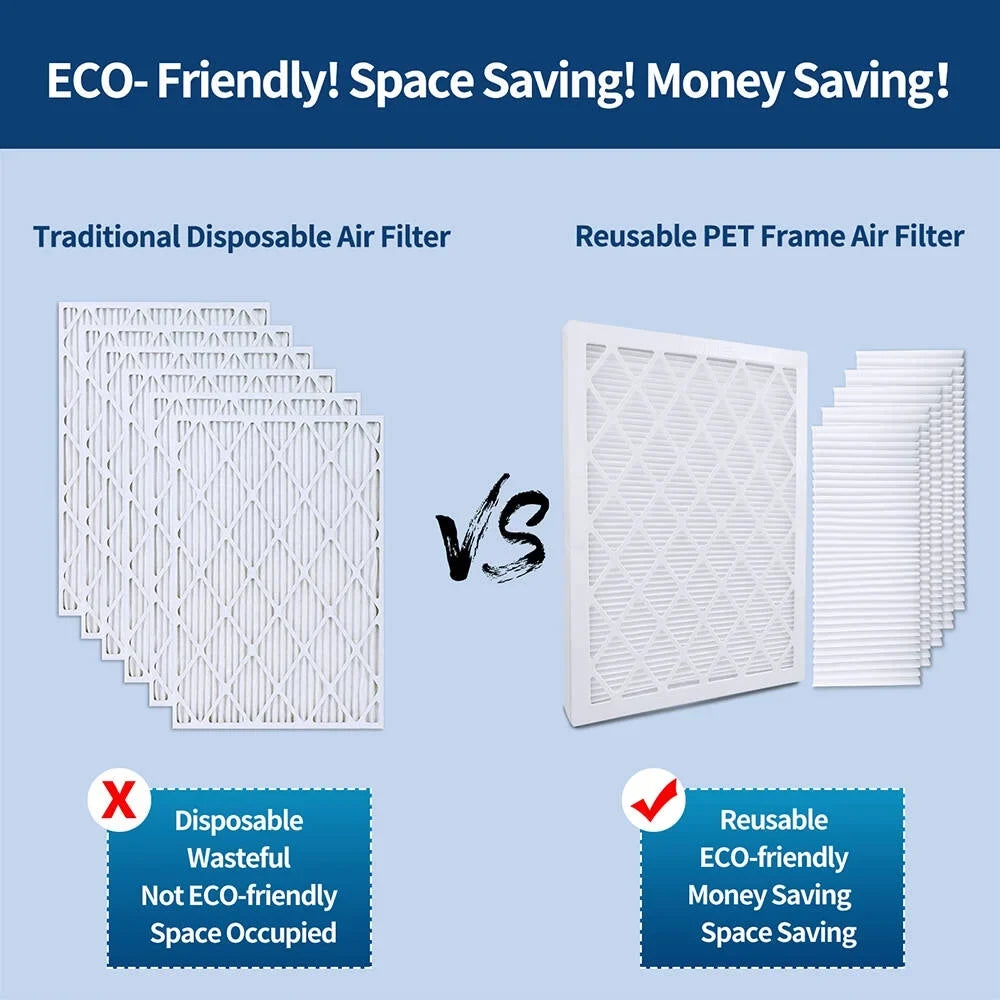 Air Filter 16x25x1, 6-Pack   1800   Furnace Reusable Air Filters