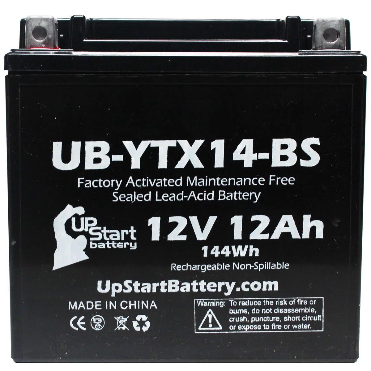 3-Pack UpStart Battery Replacement for 2010  ,  800  Factory Activated, Maintenance Free, Motorcycle Battery - 12V, 12AH, --