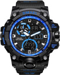 Military Men's Sports Analog Quartz Watch Dual Display Alarm Digital Watches with  Backlight