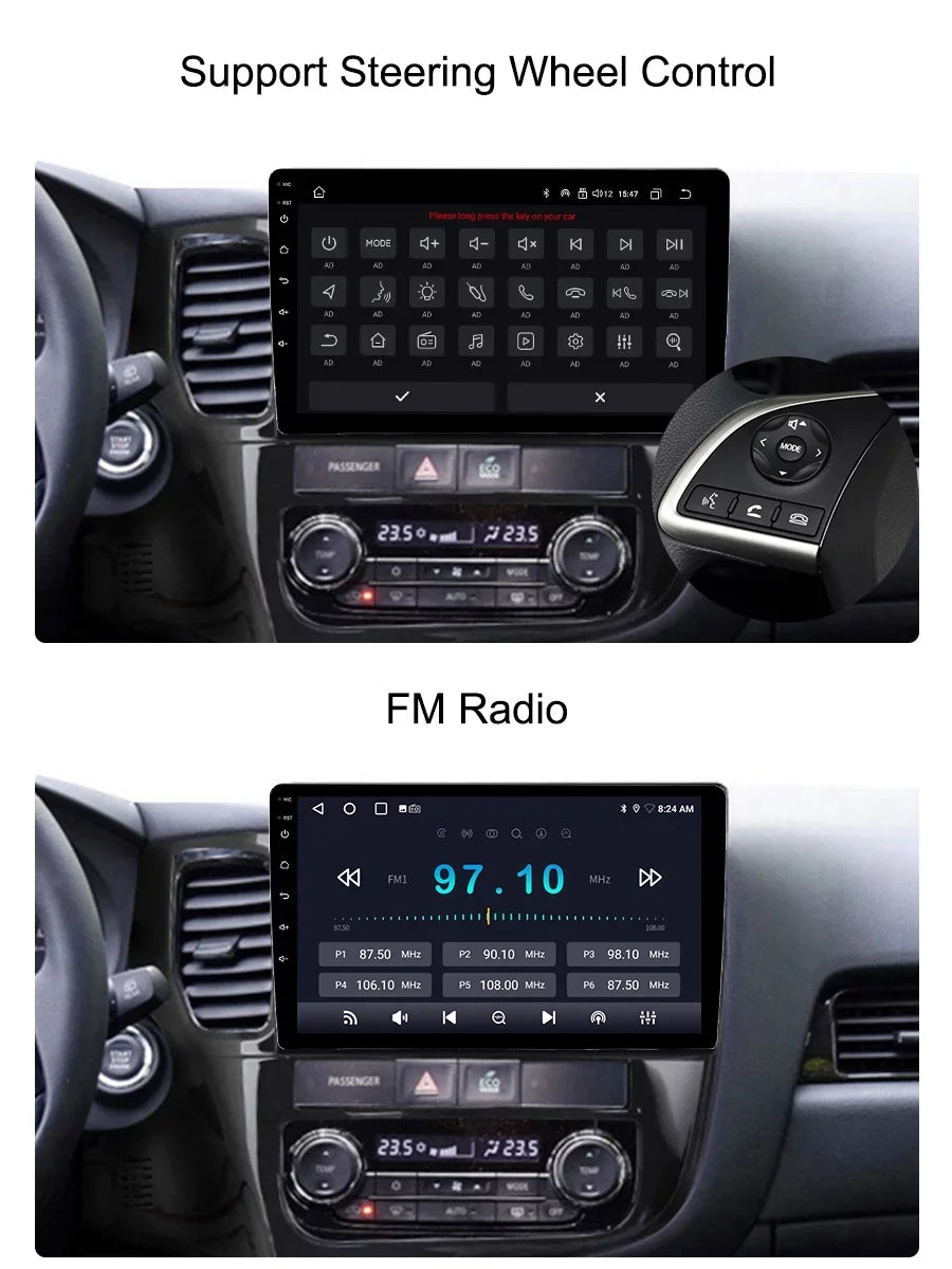 Carplay Android Auto Car Radio  For Mitsubishi Outlander 3   2012 - 2018 Android Multimedia Navigation Player