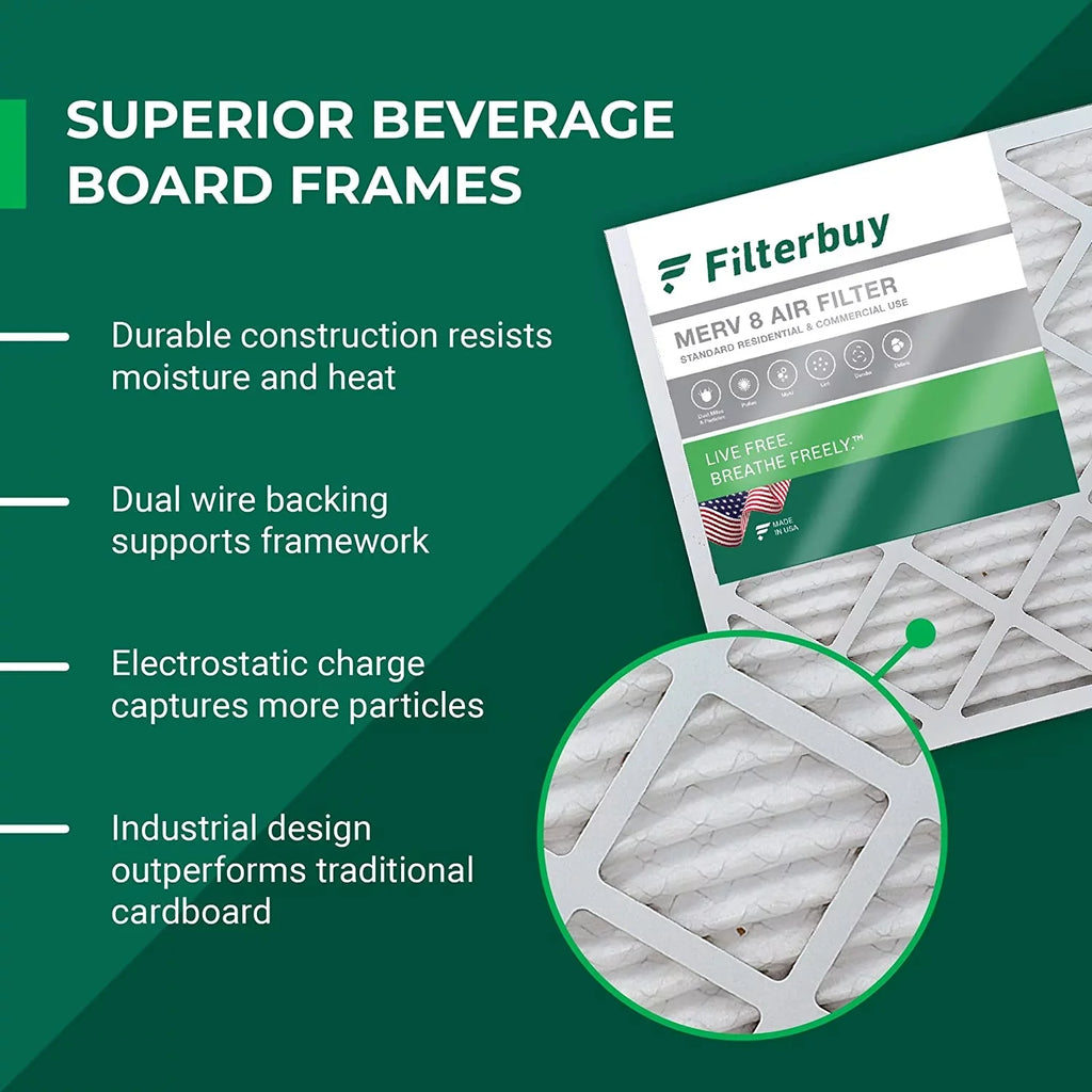 Filterbuy 20x30x1  8 Pleated   Furnace Air Filters (6-Pack)