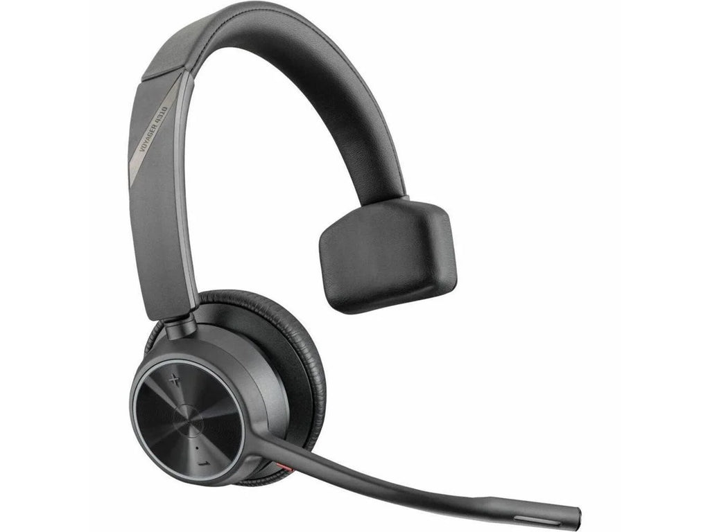 Poly Voyager 4310 - Headset with Charge Stand - Siri, Google Assistant - Mono - Wireless - Bluetooth - 298.6 ft - 20 Hz - 20 kHz - Over-the-head, On-ear - Monaural - Ear-cup - Electret Condense...