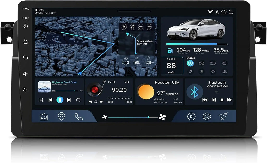 8 Core  Radio Upgrade Android 11 Car Stereo for  3 Series 1999-2005, 9 Inch 1280*800  Touchscreen Support CarPlay & Android Auto 5G WiFi Bluetooth5.0     Backup Camera(4G+32GB)