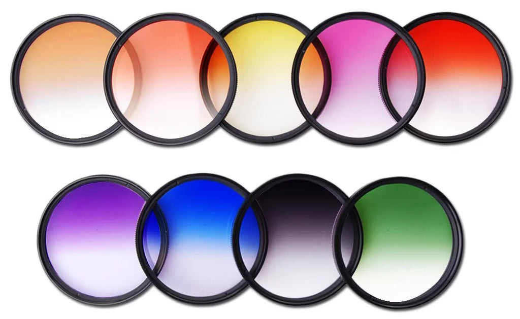 Opteka 58mm Professional 9pc Solid and Graduated Filter Accessory Bundle with 5pc Filter kit (----10x), 4pc Macro Lens Set (+1,+2,+4,10x), Tulip & Rubber Lens hoods + Cleaning kit and More