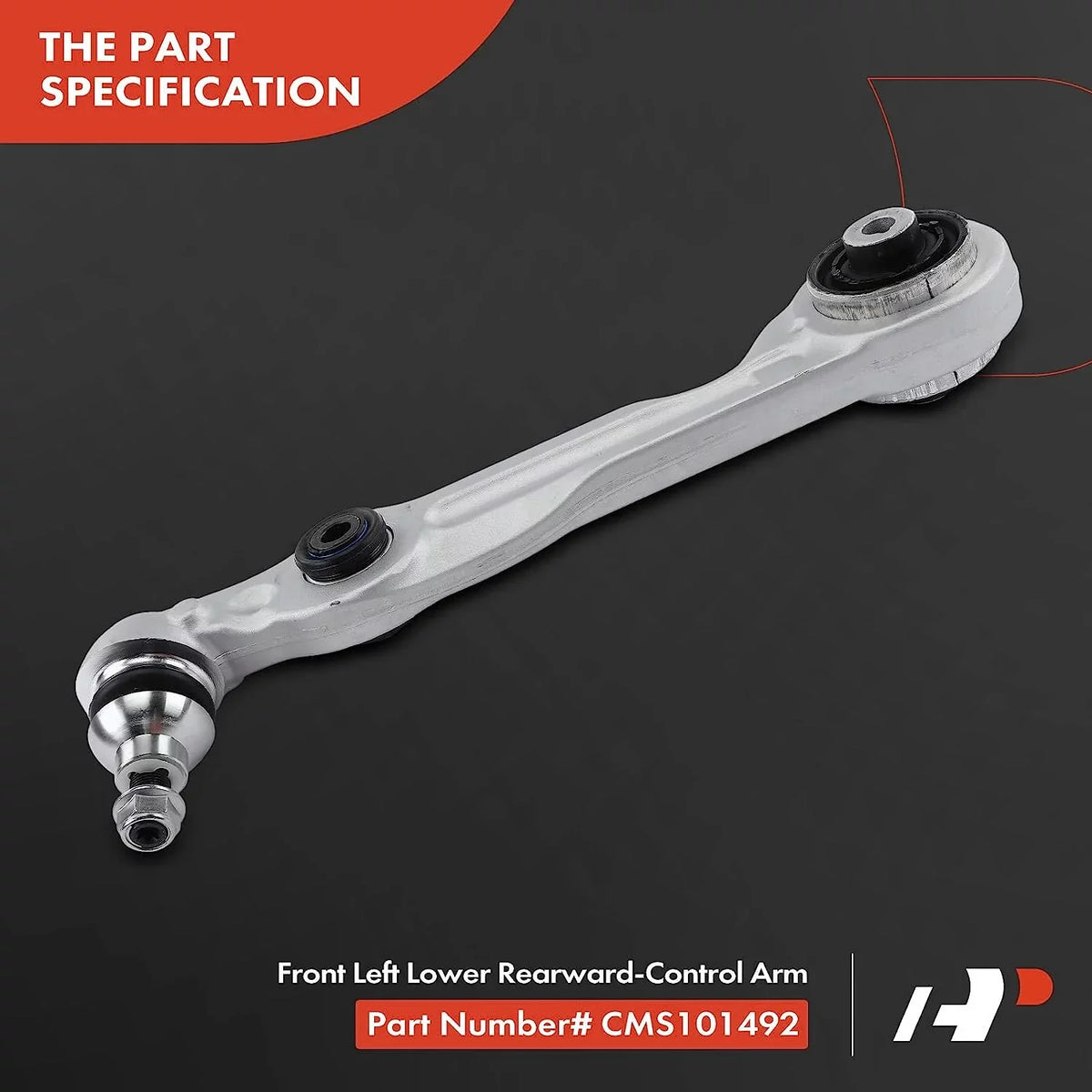 '-Premium Front Left Rearward Lower Control Arm, with Ball Joint & Bushing, Compatible with Mercedes-Benz  2018-2019,  2014-2017, S550e 2015-2017,  2018-2019,   2015-2017