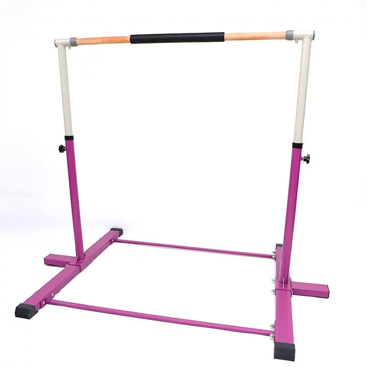 Athletic Bar Gymnastics Bar Kip Bar for Kids Gymnastic Training, Adjustable Height Horizontal Bar Professional Junior Gymnast Gymnastic Bar, Asymmetric Bar Expandable 3 to 5  Cushioned Bar Purple