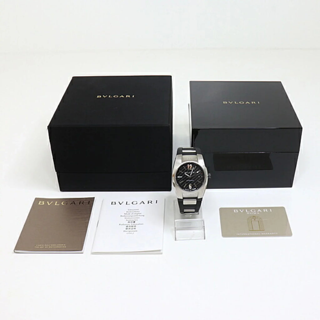 Pre-Owned  Bulgari men's watch Ergon  black (black) dial rubber belt self-winding (Good)
