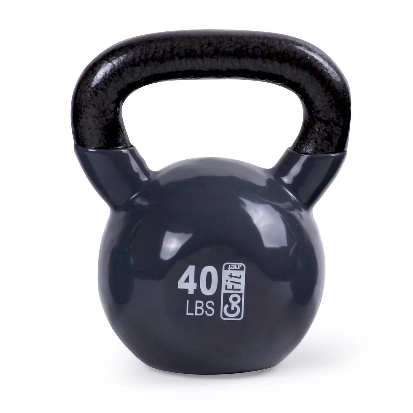 GoFit Classic Vinyl Coated Kettlebell with  and Training Manual 35lb - Green
