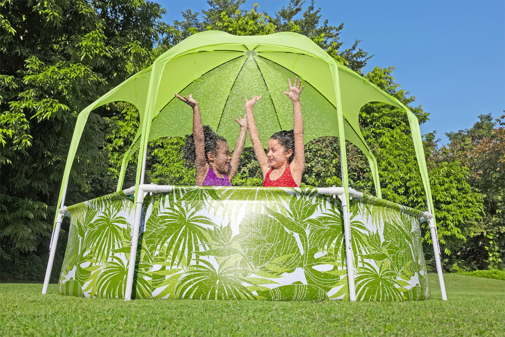 8 ft. x 20 in. Round Above Ground Pool Set With Pool Shade