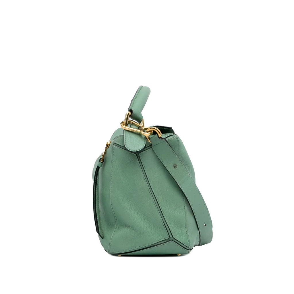 Pre-Owned Authenticated  Medium Puzzle Satchel Calf Leather Green Unisex (Good)