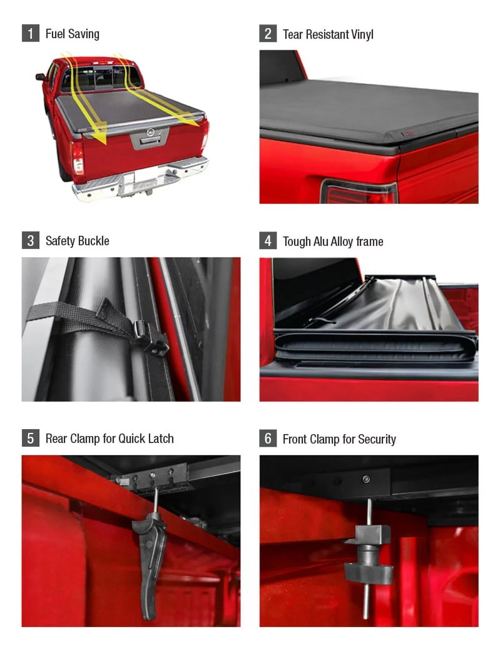 MaxMate Soft Quad-fold Truck Bed Tonneau Cover Compatible with 2007-2013 Chevy Silverado  Sierra 1500 (  2007 Classic) | 5'9" (69") Bed |