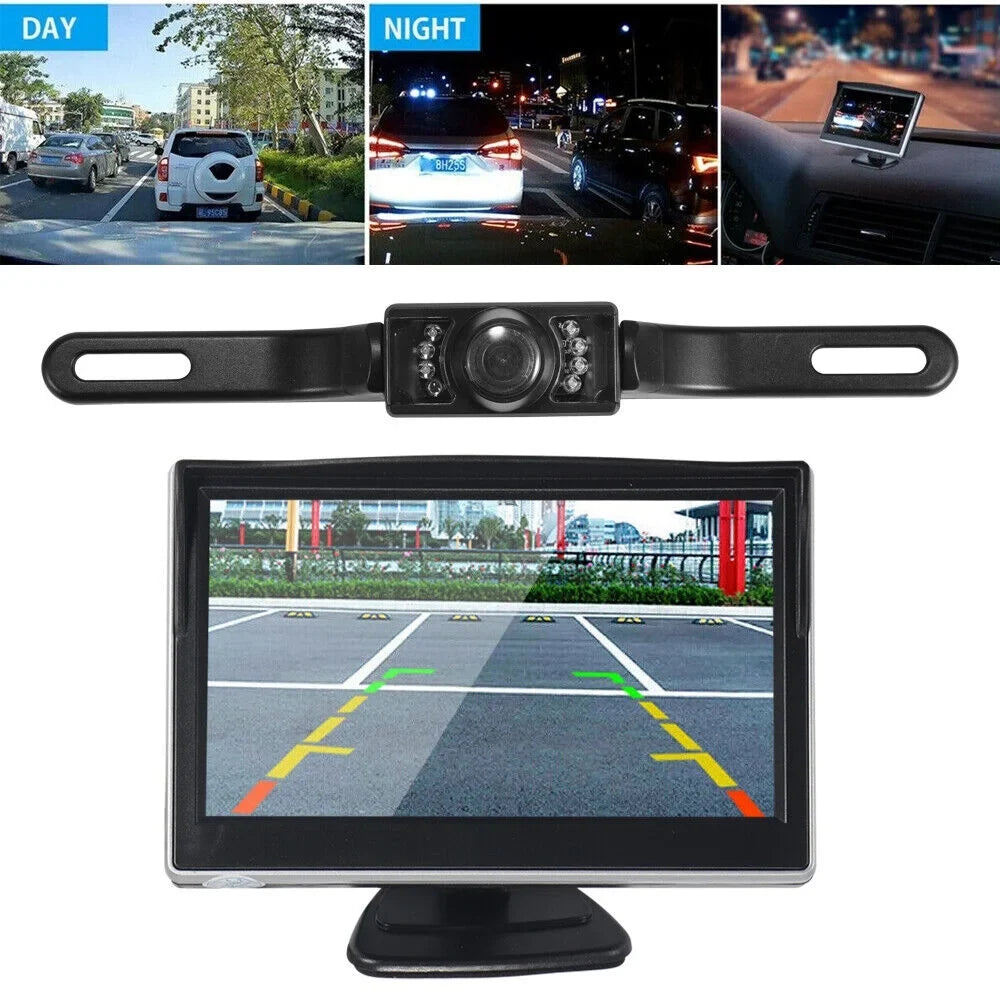 kydely  Car Night Vision Backup Camera Kit 5" Wireless Monitor  Rear View Waterproof