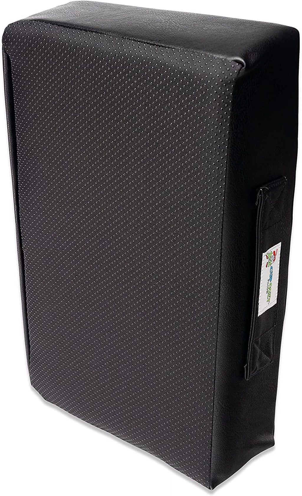 Cup Cozy Pillow (Black Faux Leather) *As Seen on *- The World's  Cup Holder. Keep drinks close and prevent spills. Use it anywhere-Couch, floor, bed, man cave, car, , park, beach and more!
