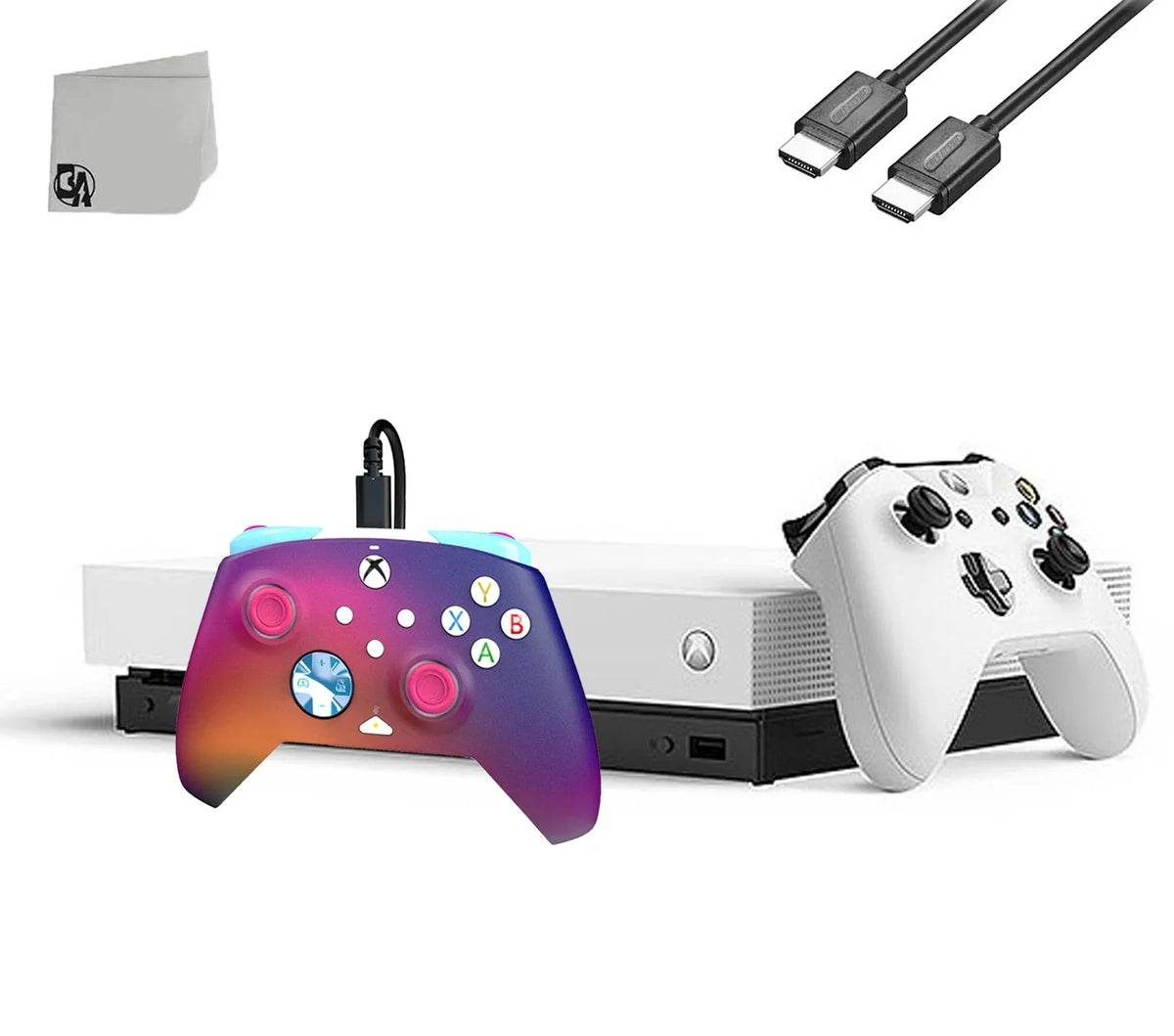 Microsoft Xbox One  White 1TB Gaming Console + 2 Controller   Bundle Used