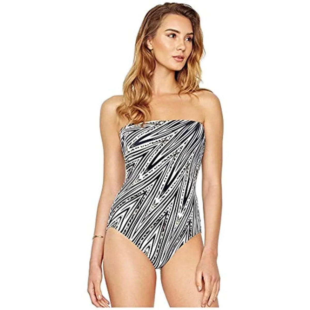 Gottex Women's Bandeau One Piece Swimsuit (10-Medium) Black/White