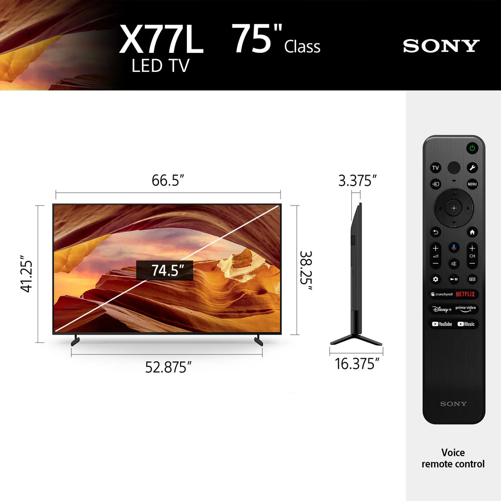 Sony 75” Class  4K Ultra   Smart Google   - 2023 Model