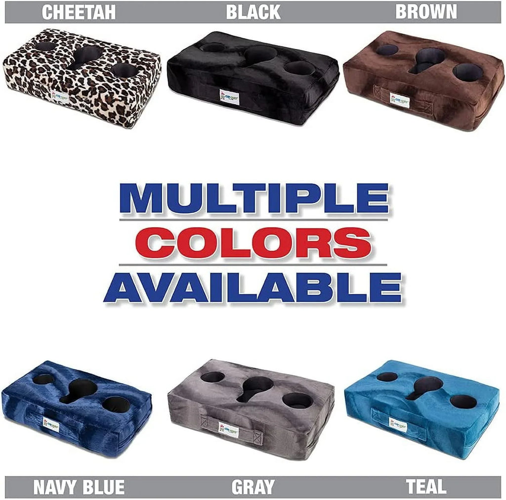 Cup Cozy Pillow (Black Faux Leather) *As Seen on *- The World's  Cup Holder. Keep drinks close and prevent spills. Use it anywhere-Couch, floor, bed, man cave, car, , park, beach and more!