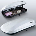 Large Rooftop Cargo Carrier Hard Shell Rooftop Cargo Box with Double Locks, 13 ft³ Waterproof Cargo Box for  Rooftop 56.3"  x 30.3"  x 13.8" , White