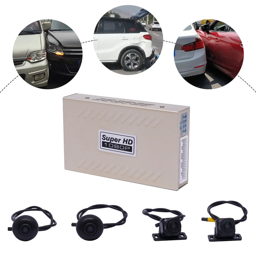 Miumaeov 1080P 4-camera Car  Recording 360° Seamless Bird View Panoramic System Kits