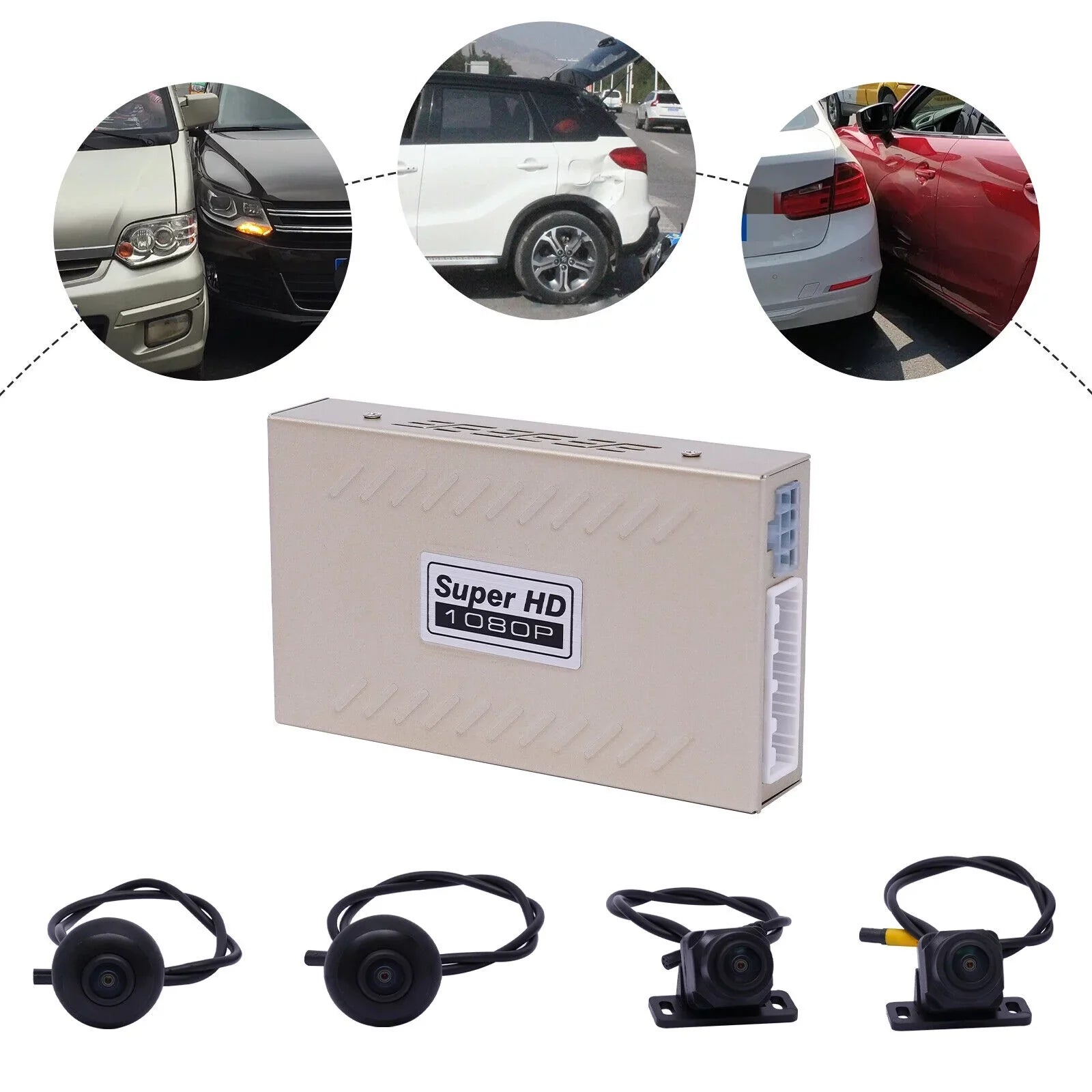 Miumaeov 1080P 4-camera Car  Recording 360° Seamless Bird View Panoramic System Kits