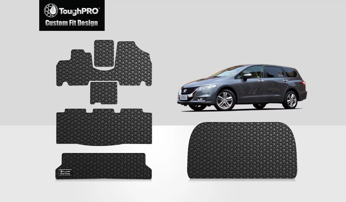 ToughPRO - Full Set with Cargo Mats Compatible with  Odyssey - All Weather Heavy Duty (Made in ) - Black Rubber - 2005