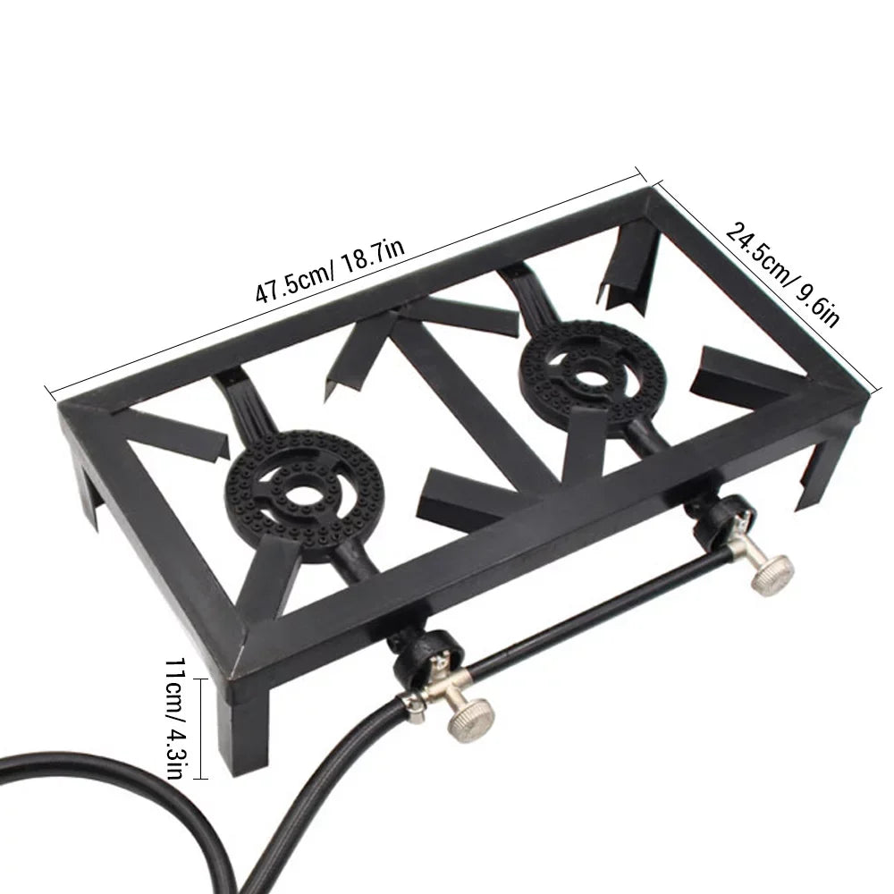 Lixada Propane Gas Cast Iron Stove Double Size for Patio  Camping Cooking Standard