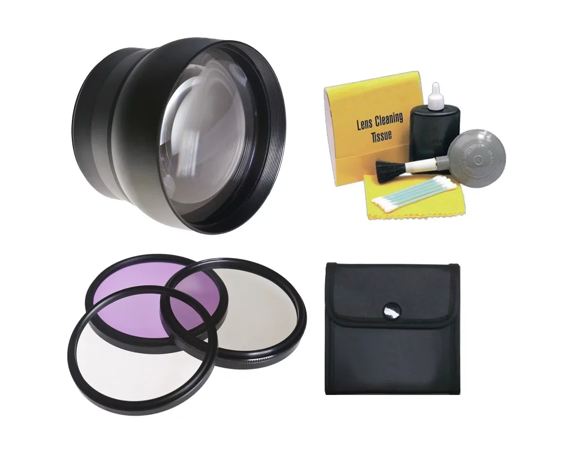 Olympus Tough -2 iHS 2.195x High Definition Super Telephoto Lens + 40.5mm 3 Piece Filter Kit + Lens Adapters + Nw Direct 5 Piece Cleaning Kit