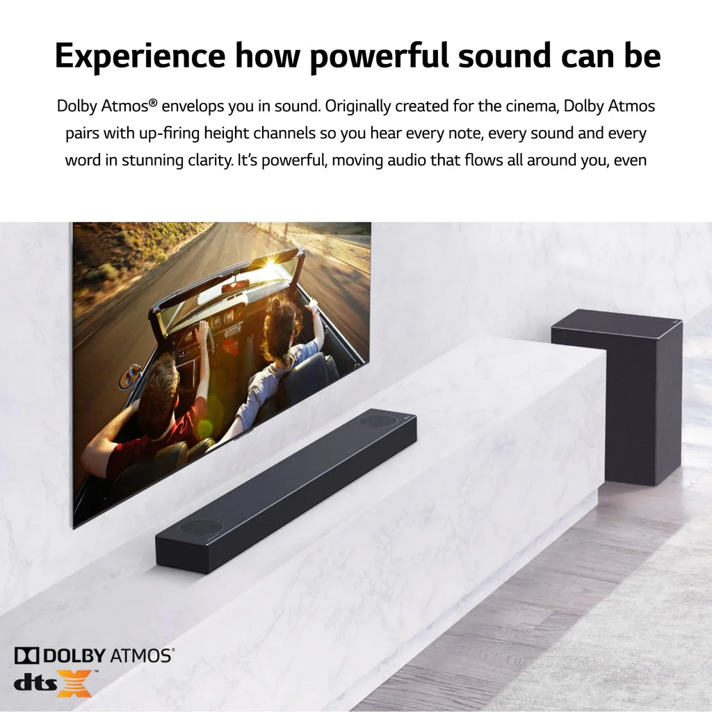 Restored  3.1.2 Channel High Res Audio Soundbar with Dolby Atmos and 4K Pass-Through,  (Refurbished)