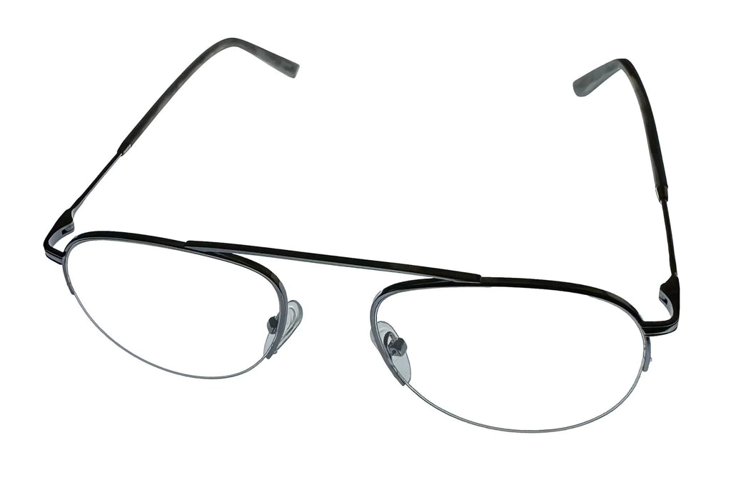 Jones New York Mens Gunmetal Rimless Metal Eyewear Aviator Frame. . 53mm