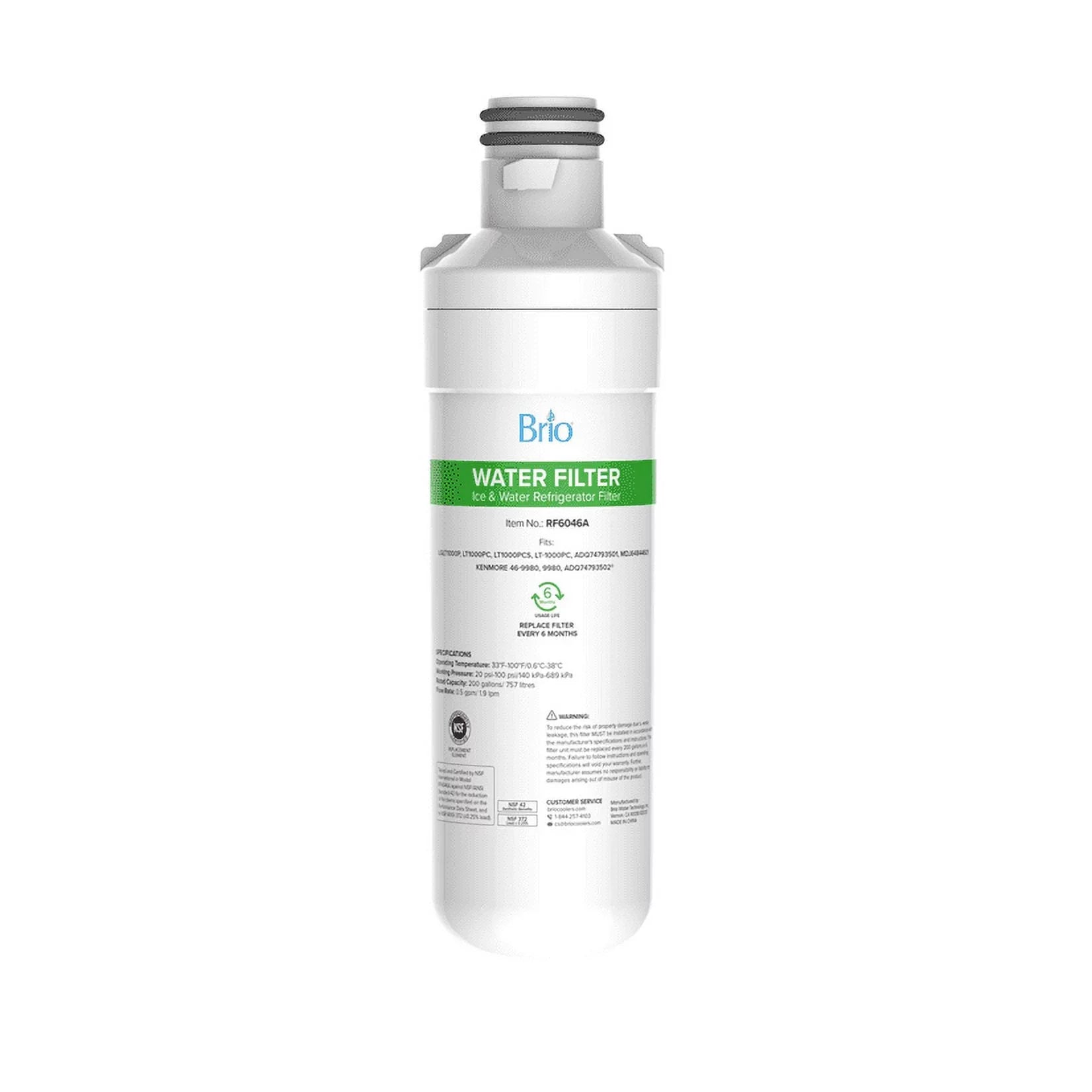 Brio 6046A Refrigerator Water Filter Replacement Compatible With , , , -1000PC,