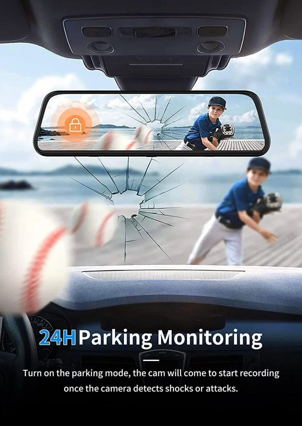 Dual Dash Cam 4K   11"  Rearview Mirror Car  Camera Front Rear Video Recorder