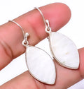 White Scolecite - India Gemstone 925 Silver Plated Jewelry Earring 1.76" , Valentine's Day Gift, Birthday Gift, Beautiful Jewelry For Woman