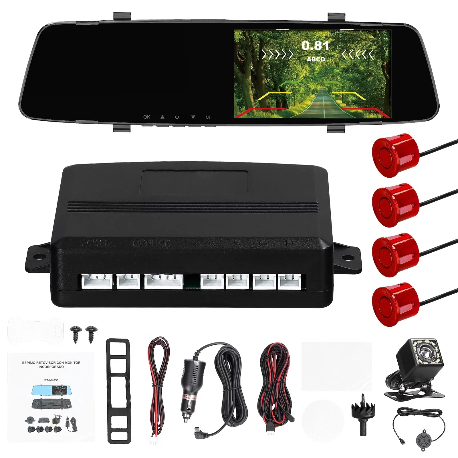 Dazzduo Dash Camera,Dash Camera Rear Dual Camera Dual Camera 4.3 Radars Rear Dual Inch Screen Support Reverse Radars Rear 4.3 Inch Screen 1080P  Dash Camera 4.3 Inch 4 Reverse Radars Rear 1080P 4