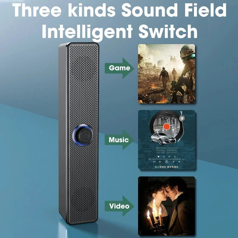 Bluetooth 4D Surround Speaker Home Theater Sound System Computer Soundbar For  Subwoofer Wired Stereo Strong Bass