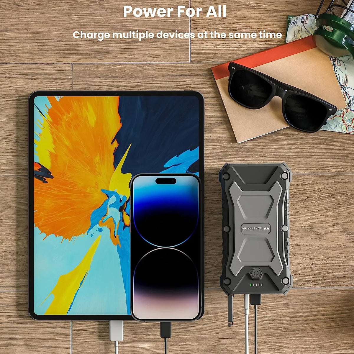 30000mAh 65W -  Rugged and Waterproof, 15W Wireless Charging Portable Charger. Power Bank Compatible with iPhone 15, 14, 13, iPad, MacBook, Samsung , , , Androids, , Pixel
