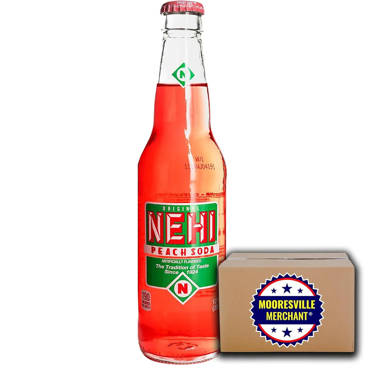 Nehi Peach Soda, 12 Fl Oz, 12 Glass Bottles With Decal